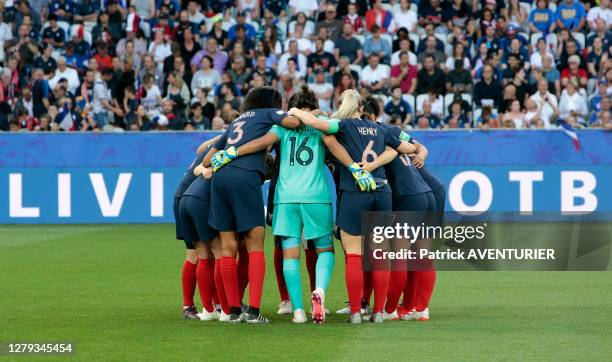 équipe de France de football féminin lors du match France - Norvège le 12 juin 2019, à Nice, France.