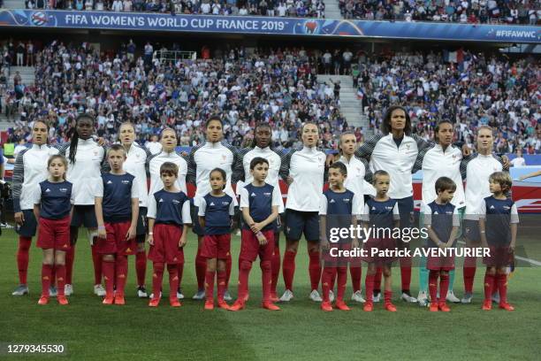 équipe de France de football féminin lors du match France - Norvège le 12 juin 2019, à Nice, France.