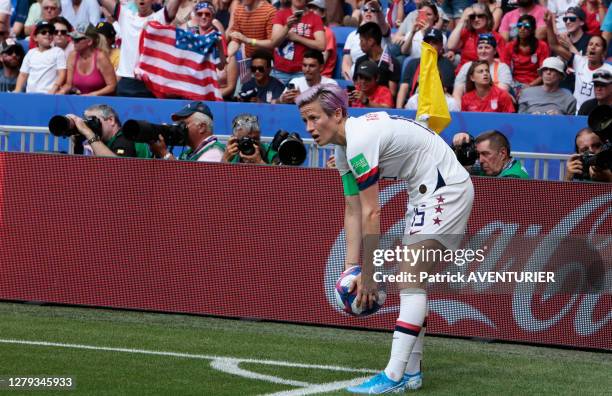 La joueuse Megan Rapineo de l'équipe américaine de football féminin lors du match de la finale de coupe du monde entre les USA et les Pays-Bas le 7...