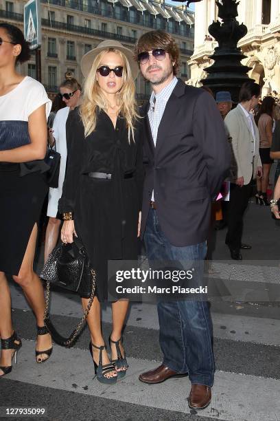 Rachel Zoe and Rodger Berman leave the Stella McCartney Ready to Wear Spring / Summer 2012 show during Paris Fashion Week on October 3, 2011 in...