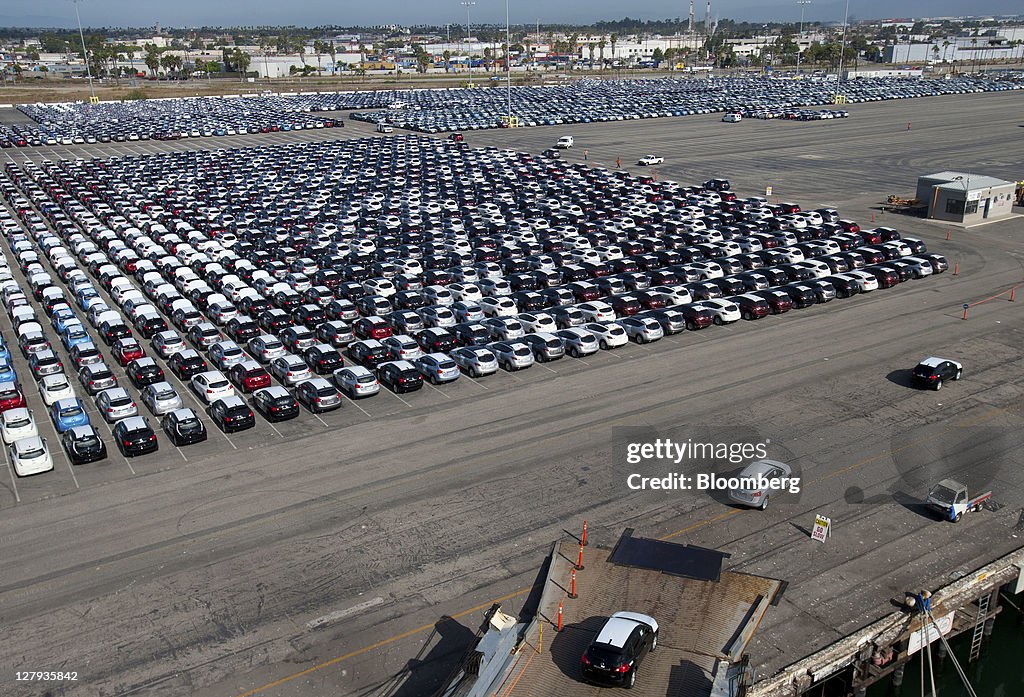 General Imagery From Vehicles Being Off-Loaded At The Port Of LA