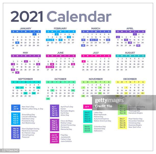 2021 calendar - annual calendar stock illustrations