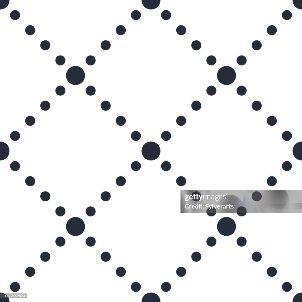 Seamless Crossed Dots Lines Geometric Pattern Abstract Minimal Vector ...