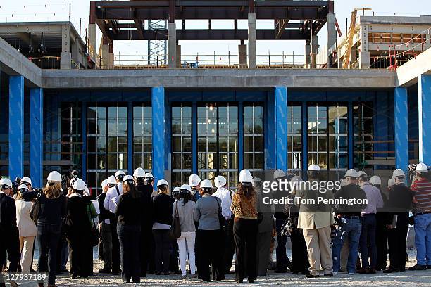 Members of the media take a tour of the future George W. Bush Presidential Center on October 3, 2011 in Dallas, Texas. The George W. Bush...