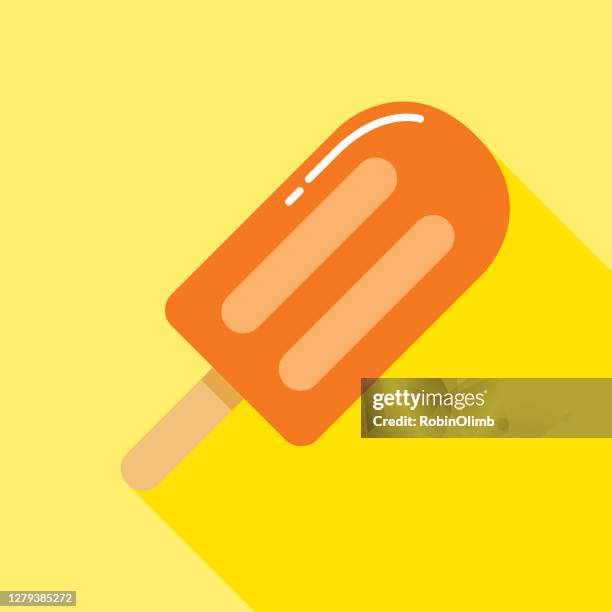 orange popsicle icon - ice lolly stock illustrations