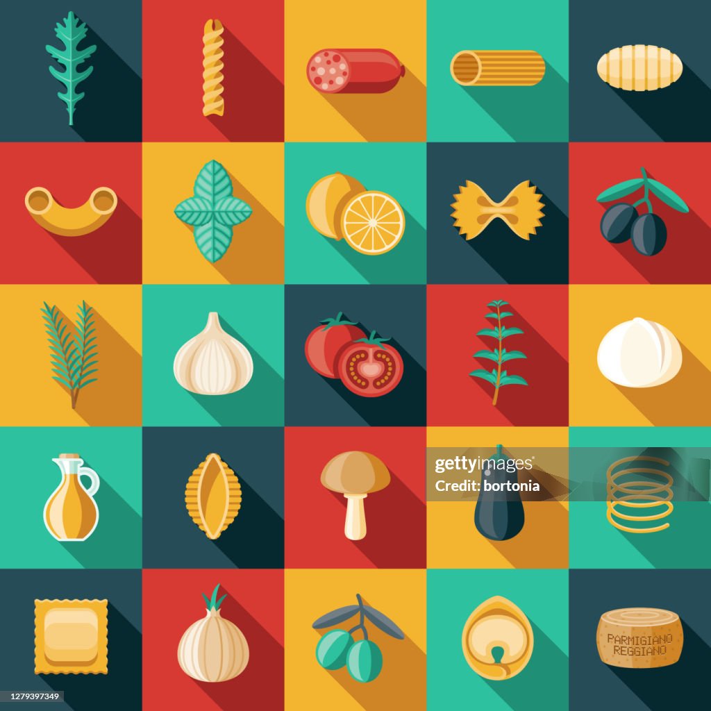 Italian Ingredients Icon Set