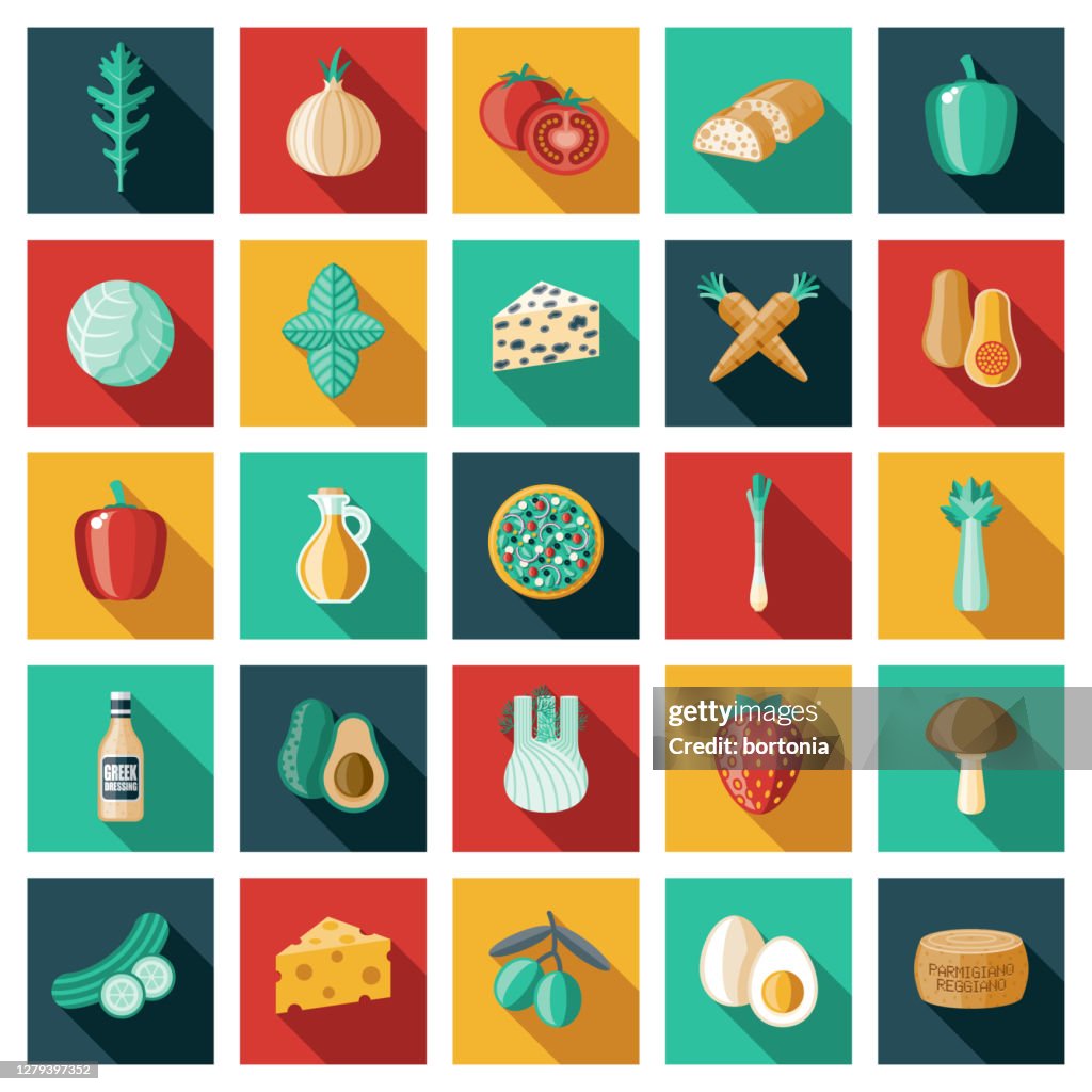 Salad Ingredients Icon Set