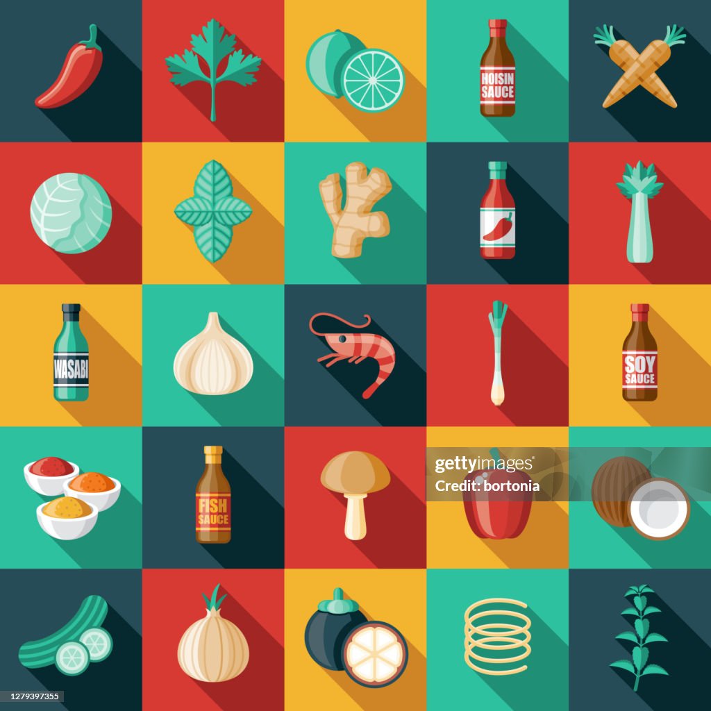 Asian Ingredients Icon Set