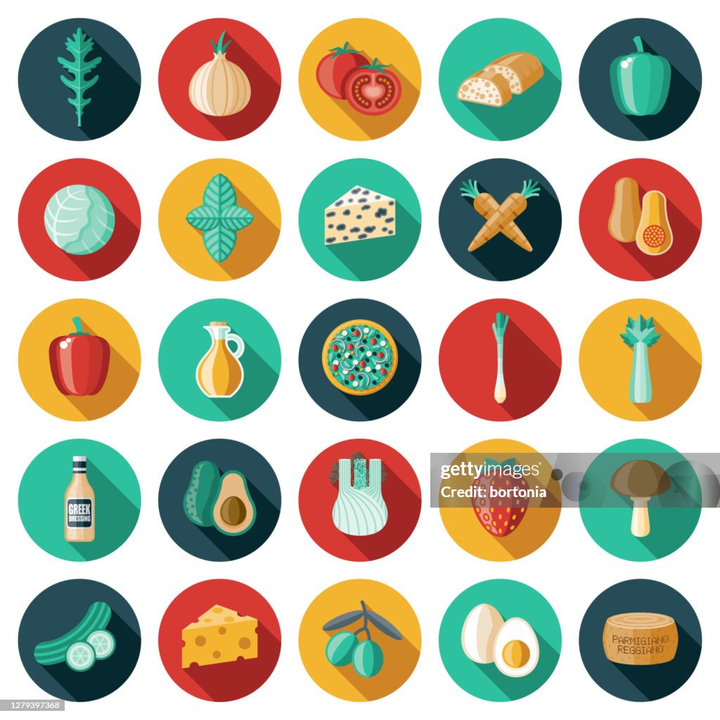 Salad Ingredients Icon Set