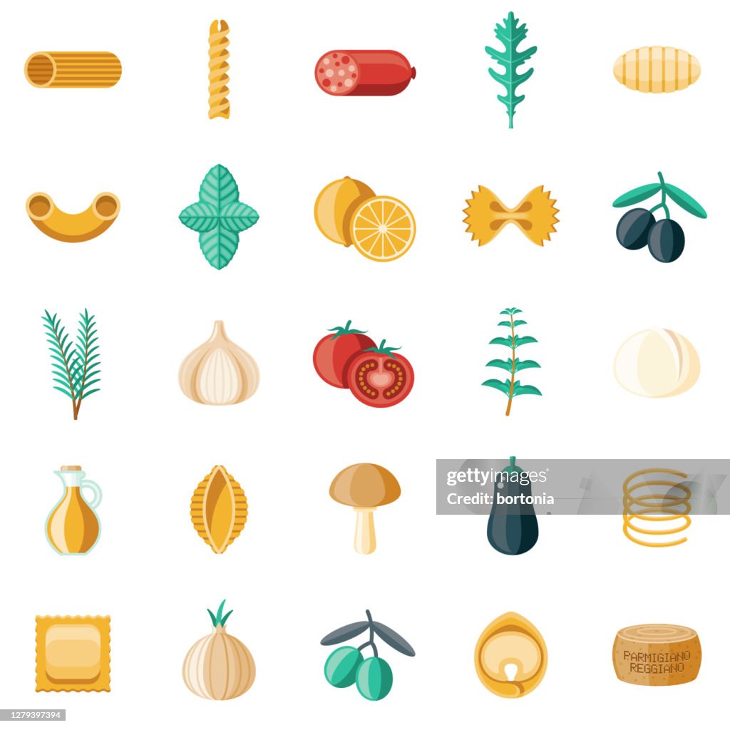 Italian Ingredients Icon Set