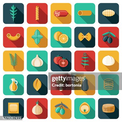 Italian Ingredients Icon Set Italian Ingredients Icon Set