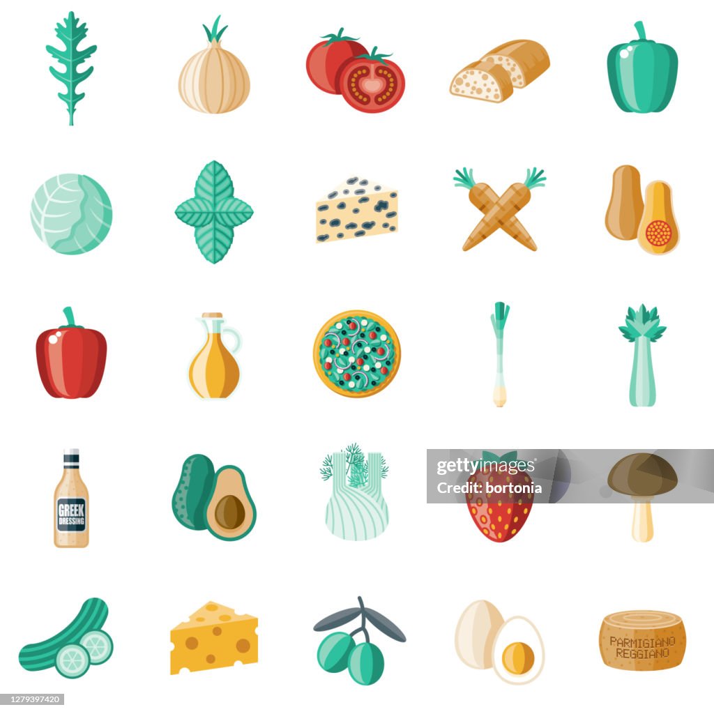 Salad Ingredients Icon Set