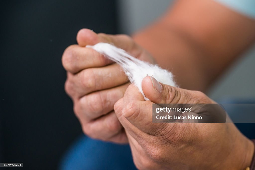 Stretching Cotton Fiber