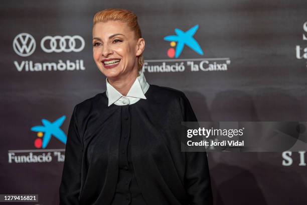 Spanish actress Najwa Nimri attends the red carpet during Sitges Film Festival 2020 on October 09, 2020 in Sitges, Spain.