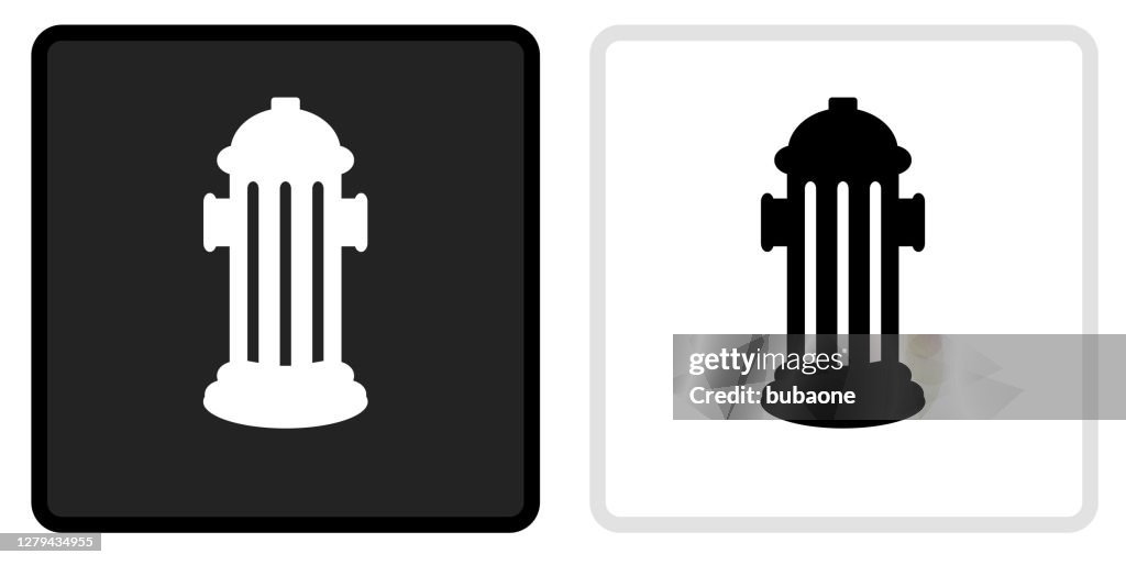 Fire Hydrant Icon on Black Button with White Rollover