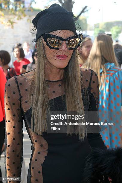 Anna Dello Russo arrives for the Chloe Ready to Wear Spring / Summer 2012 show during Paris Fashion Week at Espace Ephemere Tuileries on October 3,...