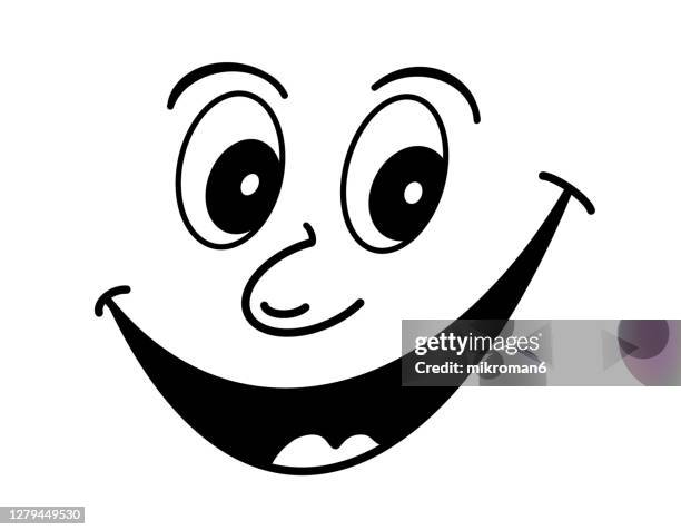 hand-drawn illustration of a smile face - cartoon face stock pictures, royalty-free photos & images