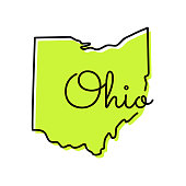 Map of Ohio - State of US Vector Illustration Design Template.