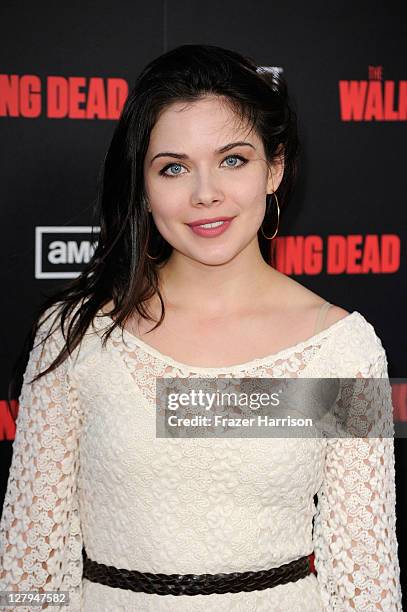 Actress Grace Phipps arrives at the premiere of AMC's "The Walking Dead" 2nd Season at LA Live Theaters on October 3, 2011 in Los Angeles, California.