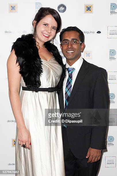 Adarsh Alphons and Bridget Wilson attend the Adarsh Alphons Project Inaugural Gala at The Hole on October 3, 2011 in New York City.
