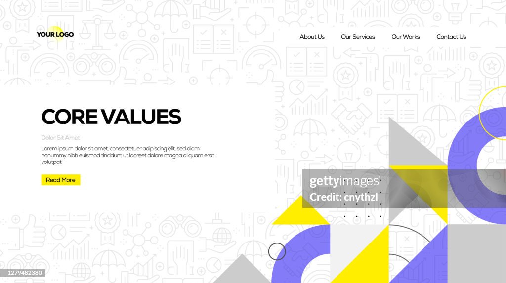 Web Page Design Template For Core Values High-Res Vector Graphic ...