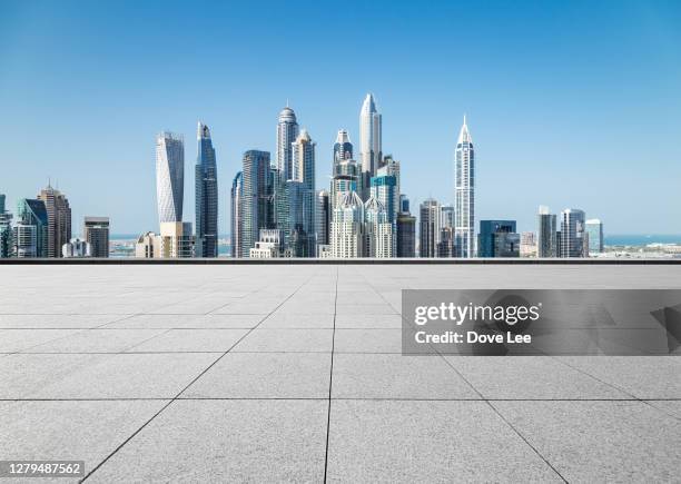 dubai cityscape and urban road - dubai tallest building stock pictures, royalty-free photos & images