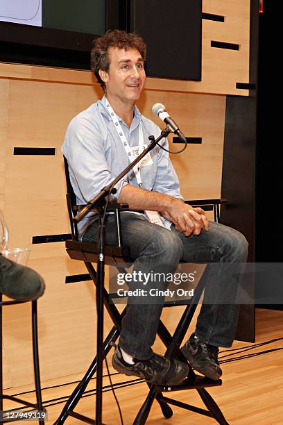 Director Doug Liman speaks at Emerging Visions 2011 at Elinor Bunin Munroe Film Center on October 3, 2011 in New York City.