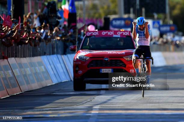 Arrival / Alex Dowsett of The United Kingdom and Team Israel Start-Up Nation / Celebration / during the 103rd Giro d'Italia 2020, Stage Eight a 200km...