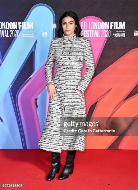 Aiysha Hart attends the "Mogul Mowgli" premiere during the 64th BFI London Film Festival at BFI Southbank on October 10, 2020 in London, England.