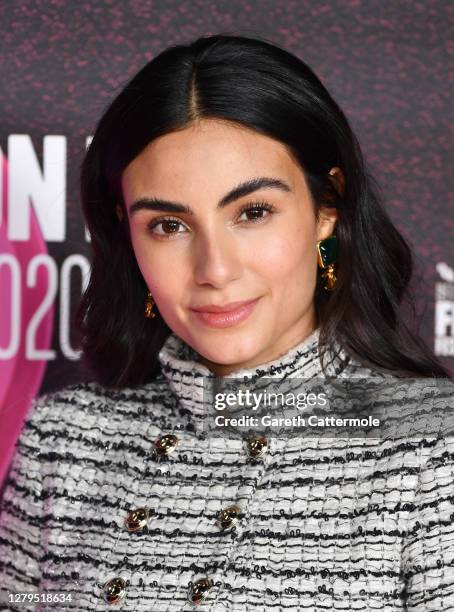 Aiysha Hart attends the "Mogul Mowgli" premiere during the 64th BFI London Film Festival at BFI Southbank on October 10, 2020 in London, England.