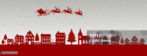 santa is coming - christmas scenes stock illustrations