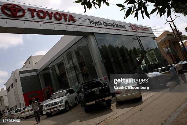 The Toyota Central Motors dealership stands in Karachi, Pakistan, on Monday, Oct. 3, 2011. Indus Motor Co., the Pakistan affiliate of Toyota Motor...