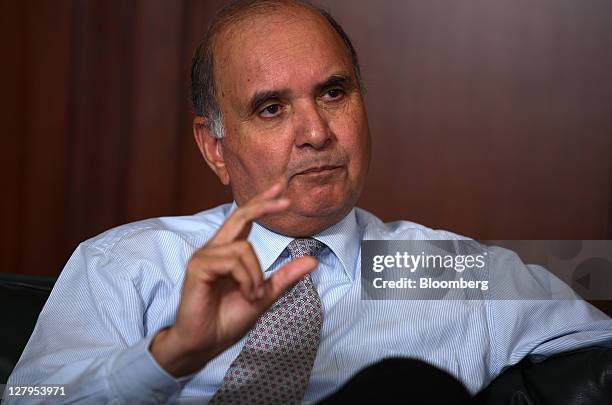 Parvez Ghias, chief executive officer of Indus Motor Co., speaks during an interview in Karachi, Pakistan, on Monday, Oct. 3, 2011. Indus Motor Co.,...