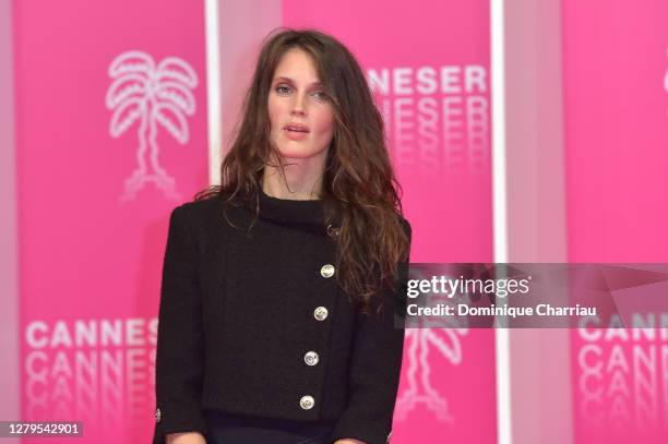 Marine Vacth attends the Pink Carpet : Day Two at the 3rd Canneseries on October 10, 2020 in Cannes, France.