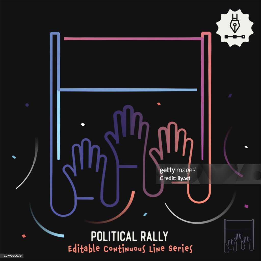 Political Rally Graphics Political Rally Editable Line Illustration High-Res Vector Graphic ...
