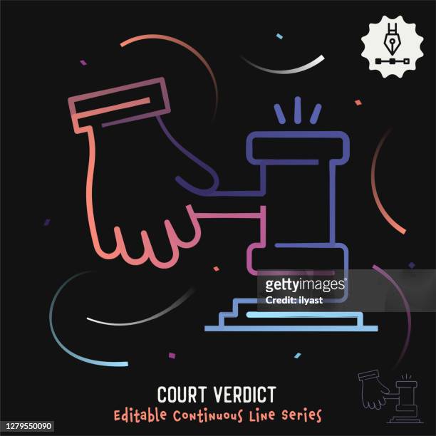 court verdict editable line illustration - blackboard qc stock illustrations