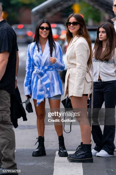 Kourtney Kardashian and Addison Rae are seen in SoHo on October 10, 2020 in New York City.