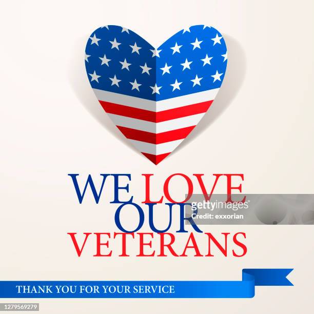 wir lieben unsere veteranen - zusammenklappbar stock-grafiken, -clipart, -cartoons und -symbole