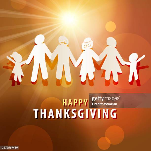 thanksgiving day with family - granddaughter stock illustrations