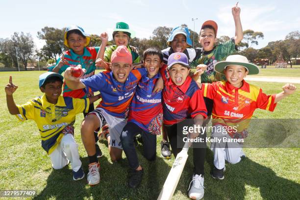 To R Sasen , Quazi , Seerat , Kanavarveer , Jabar Morrison , Shiwani , Kaelan , Asher at the South Australian Cricket Association Junior World Cup at...
