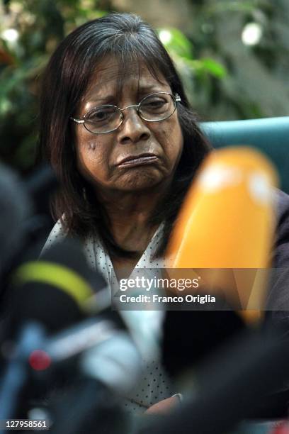 Arline Kercher, the mother of Meredith Kercher, attends a press conference at the Sangallo Hotel after the verdict in Amanda Knox and Raffaele...