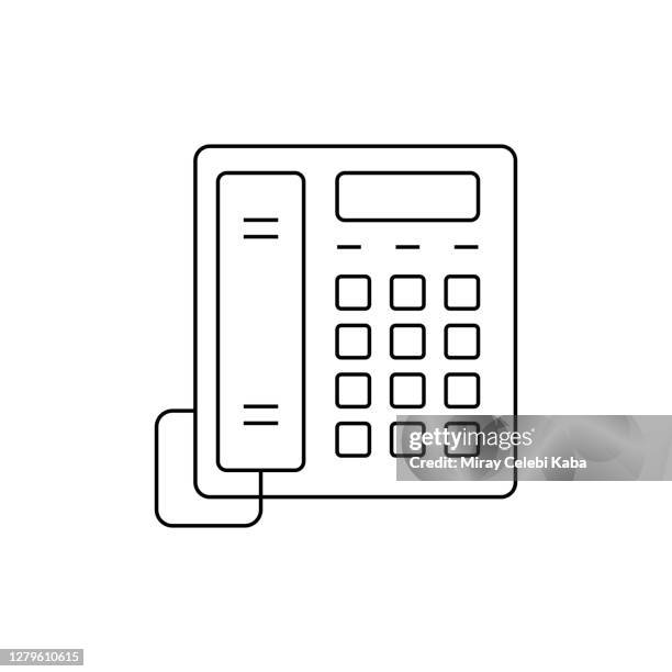 telephone line icon - telephone line stock illustrations