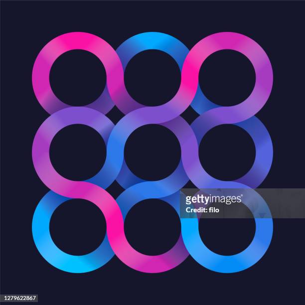 infinite loops abstract design element - multi layered effect stock illustrations