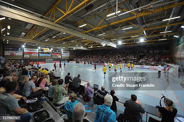 General view during the Toyota Handball Bundesliga match between TuS N-Luebbecke and Eintracht Hildesheim on October 1, 2011 in Lubbecke, Germany.