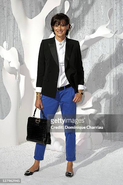 Ines de La Fressange attends the Chanel Ready to Wear Spring / Summer 2012 show during Paris Fashion Week at Grand Palais on October 4, 2011 in...