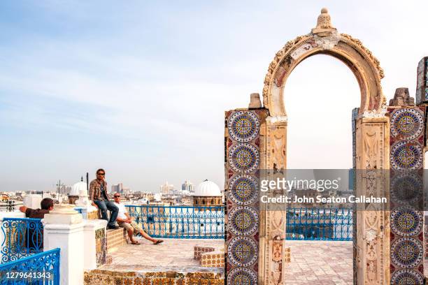 tunisia, the medina of tunis - tunisia three people stock pictures, royalty-free photos & images