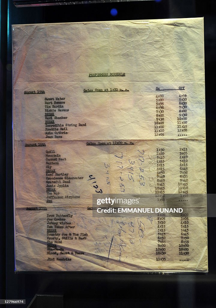 An original performers' schedule from th