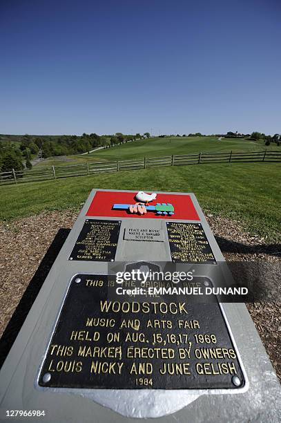 General view of the field where the 1969 Woodstock music festival took place at Bethel Woods Center for the Arts, in Bethel, New York. The museum,...