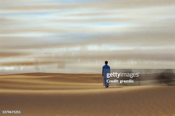 sleepwalking in desert - sleepwalking stock pictures, royalty-free photos & images