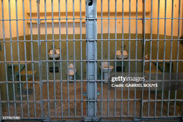 Prison cells are pictured inside Alcatraz 22 December 2006 on San Francisco Bay in California. Sometimes referred to as "The Rock", the small island...